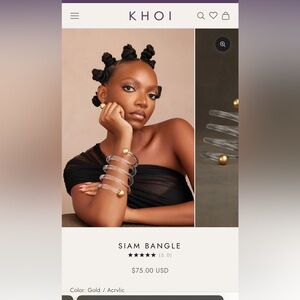 KHOI Siam Bangle with Gold Accents Extended